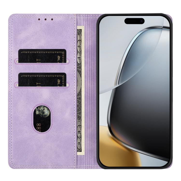 For iPhone 14 Pro Max Skin Feel Two-tone RFID Blocking Vegan Leather Phone Case