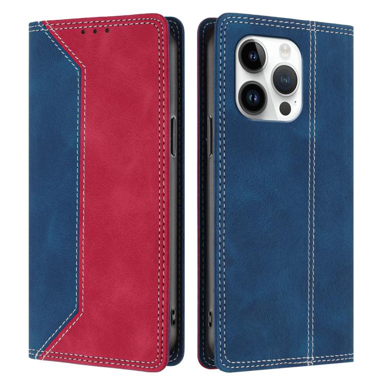 For iPhone 13 Pro Skin Feel Two-tone RFID Blocking Vegan Leather Phone Case