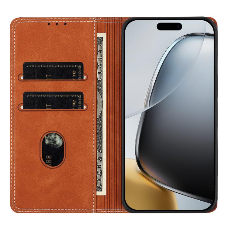 For iPhone 13 mini Skin Feel Two-tone RFID Blocking Vegan Leather Phone Case