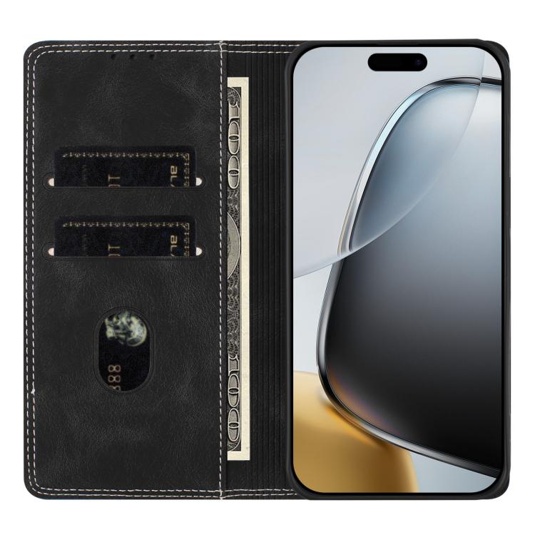 For iPhone 12 / 12 Pro Skin Feel Two-tone RFID Blocking Vegan Leather Phone Case