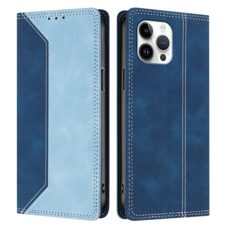 For iPhone 12 Pro Max Skin Feel Two-tone RFID Blocking Vegan Leather Phone Case