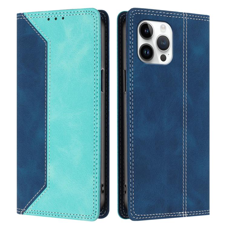 For iPhone 12 Pro Max Skin Feel Two-tone RFID Blocking Vegan Leather Phone Case