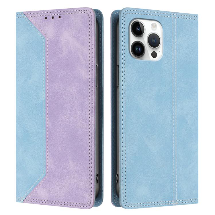 For iPhone 12 Pro Max Skin Feel Two-tone RFID Blocking Vegan Leather Phone Case