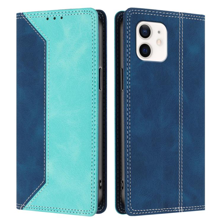 For iPhone 11 Skin Feel Two-tone RFID Blocking Vegan Leather Phone Case