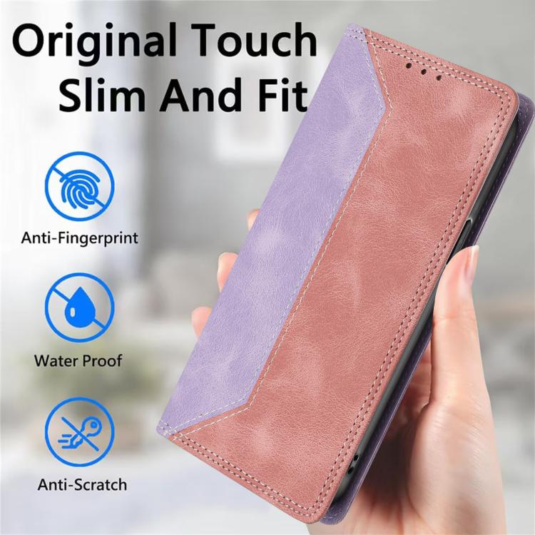 For iPhone 11 Skin Feel Two-tone RFID Blocking Vegan Leather Phone Case