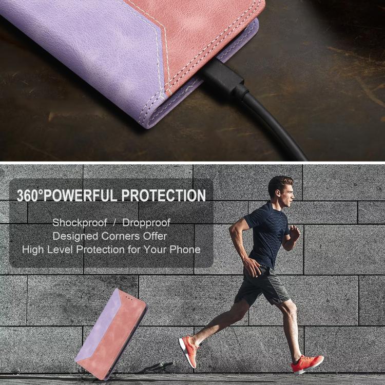 For iPhone 11 Skin Feel Two-tone RFID Blocking Vegan Leather Phone Case