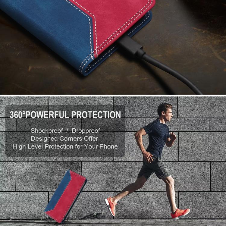 For iPhone 11 Skin Feel Two-tone RFID Blocking Vegan Leather Phone Case