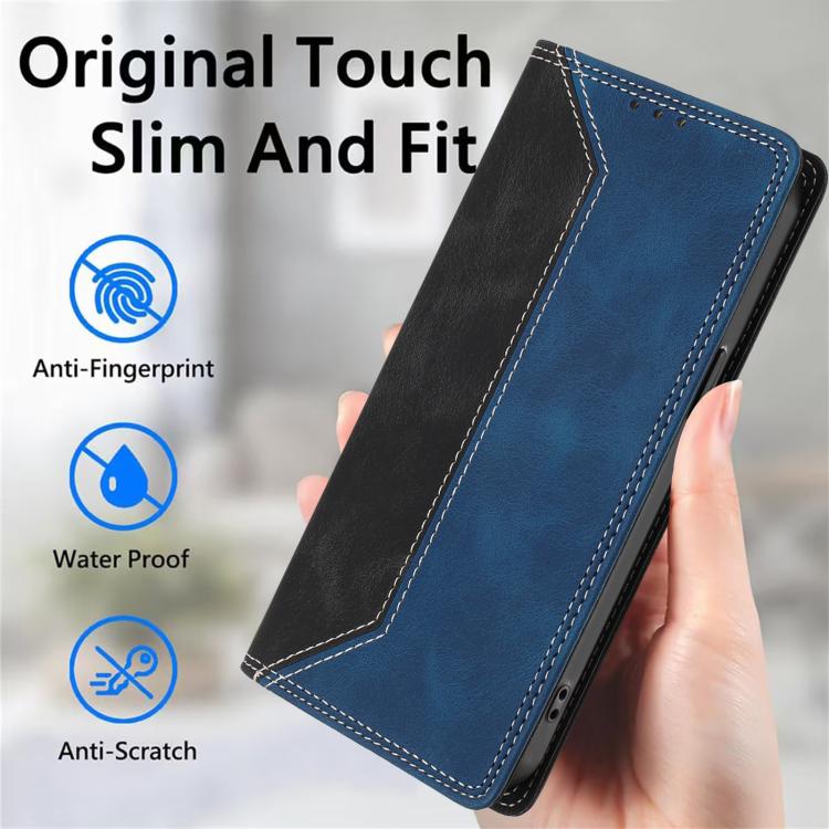 For iPhone 11 Skin Feel Two-tone RFID Blocking Vegan Leather Phone Case