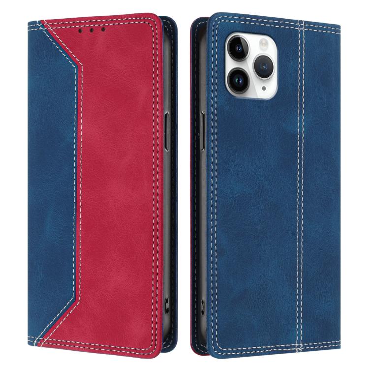 For iPhone 11 Pro Skin Feel Two-tone RFID Blocking Vegan Leather Phone Case