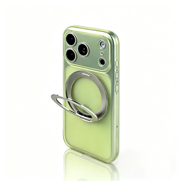 For iPhone 17 Change to 17 Pro Silicone Magnetic Phone Case with 360 Degrees Rotating Holder