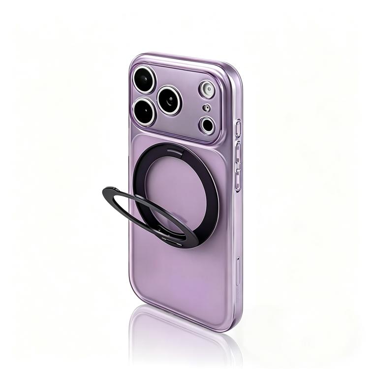 For iPhone 15 Pro Max Change to 17 Pro Silicone Magnetic Phone Case with 360 Degrees Rotating Holder
