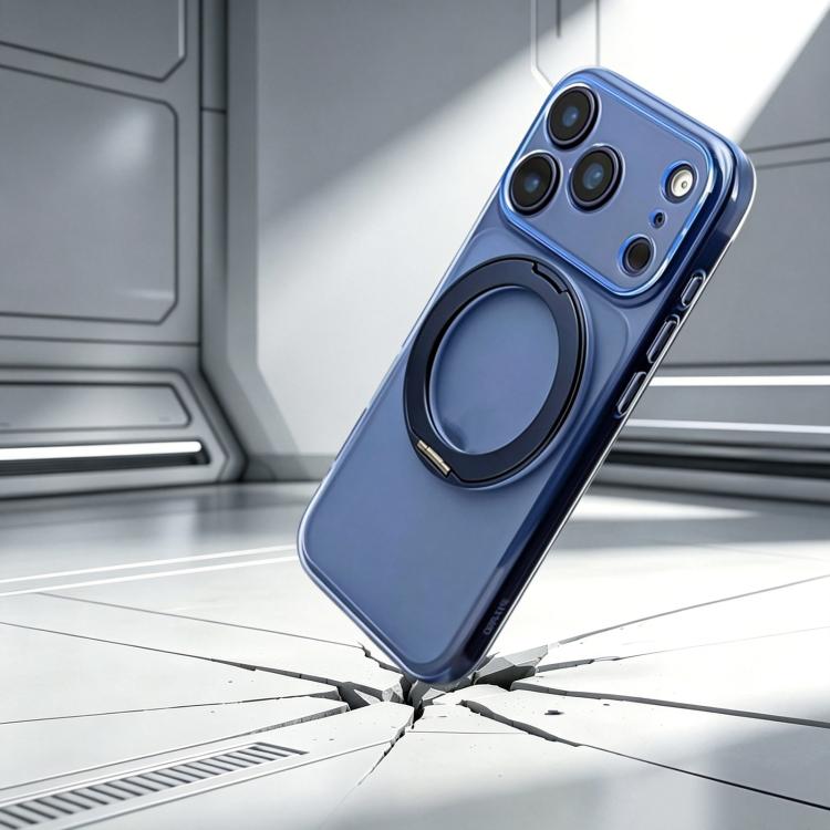 For iPhone 14 Change to 17 Pro Silicone Magnetic Phone Case with 360 Degrees Rotating Holder