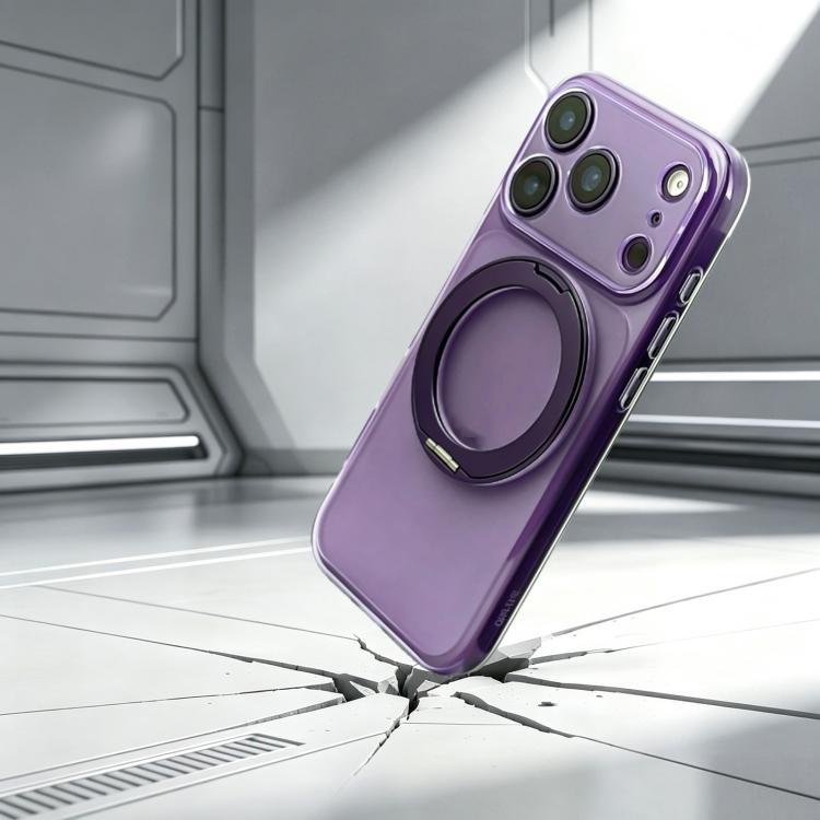 For iPhone 13 Change to 17 Pro Silicone Magnetic Phone Case with 360 Degrees Rotating Holder