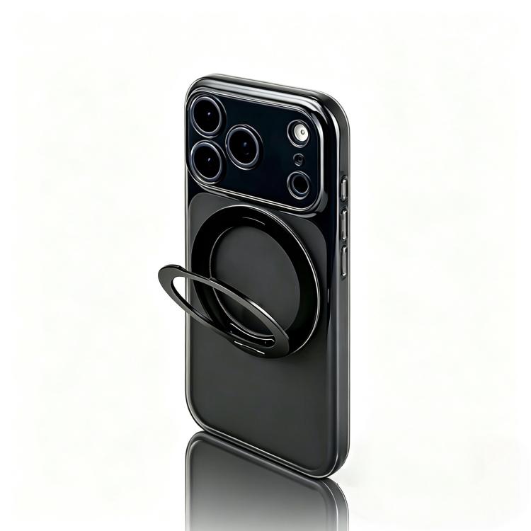 For iPhone 13 Change to 17 Pro Silicone Magnetic Phone Case with 360 Degrees Rotating Holder