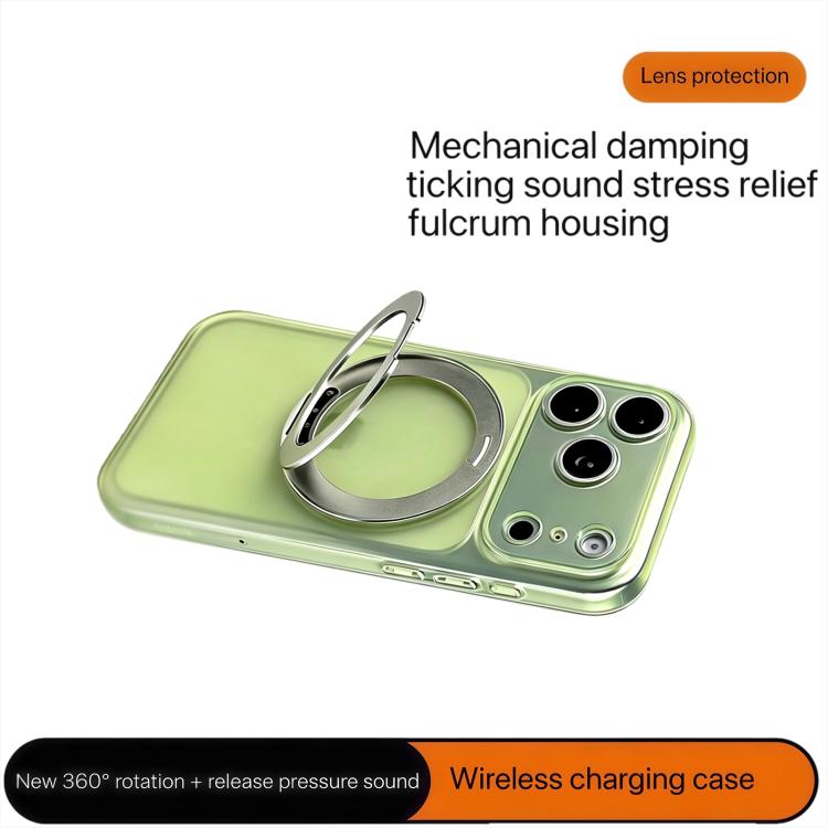 For iPhone 13 Change to 17 Pro Silicone Magnetic Phone Case with 360 Degrees Rotating Holder