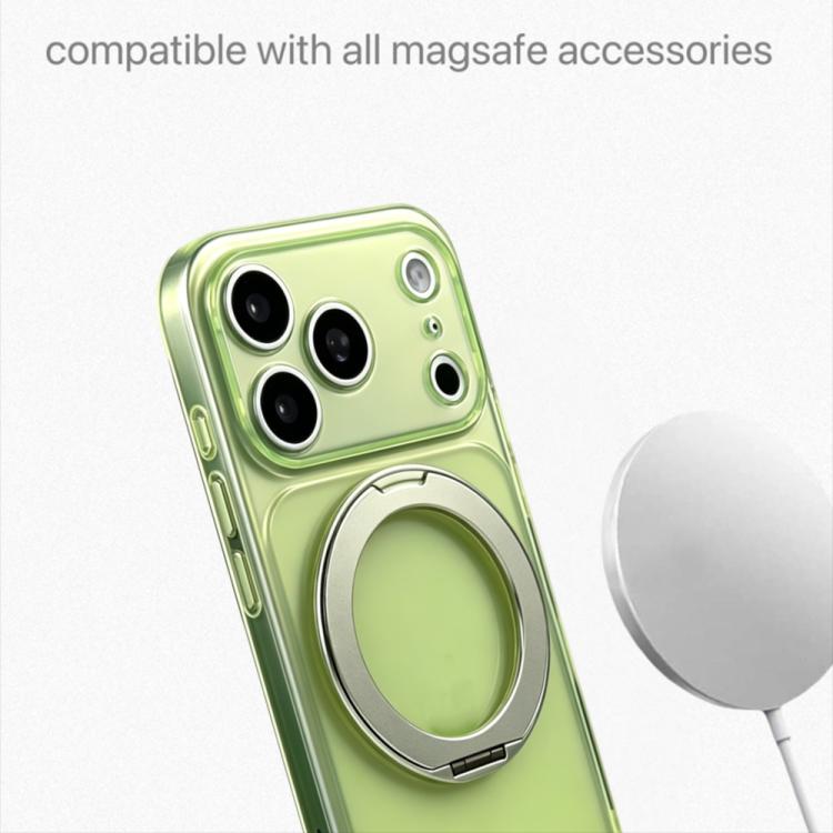 For iPhone 13 Pro Change to 17 Pro Silicone Magnetic Phone Case with 360 Degrees Rotating Holder