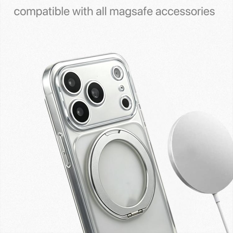 For iPhone 13 Pro Change to 17 Pro Silicone Magnetic Phone Case with 360 Degrees Rotating Holder