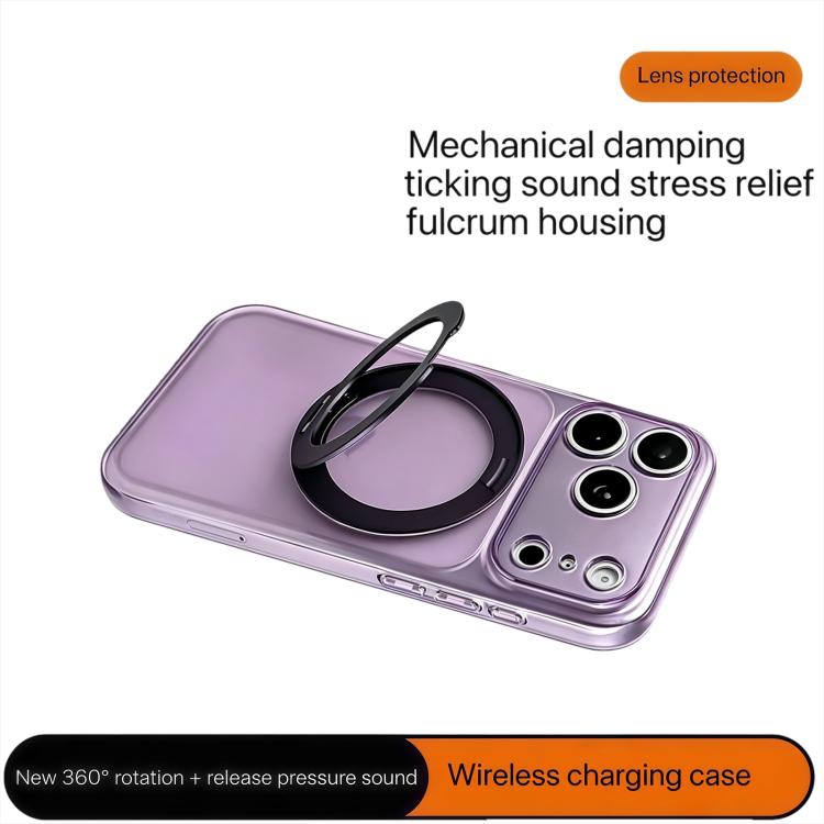 For iPhone 12 Change to 17 Pro Silicone Magnetic Phone Case with 360 Degrees Rotating Holder