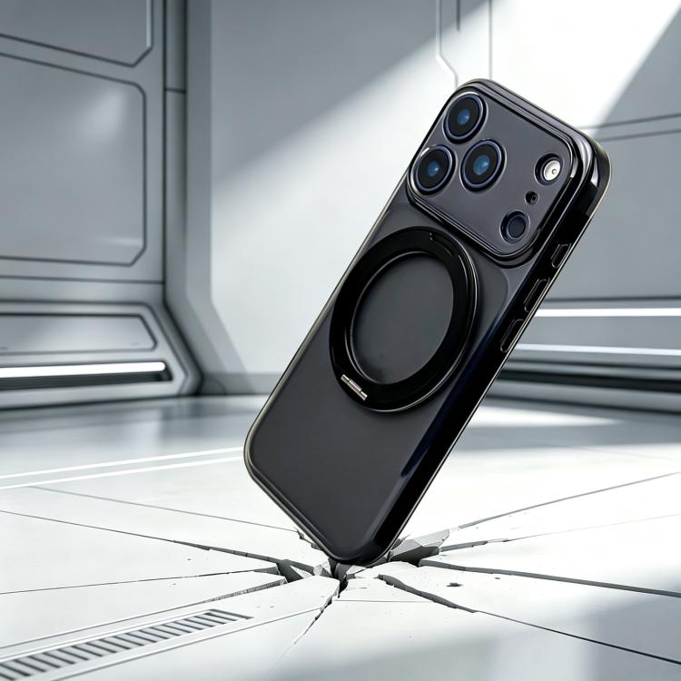 For iPhone 12 Change to 17 Pro Silicone Magnetic Phone Case with 360 Degrees Rotating Holder