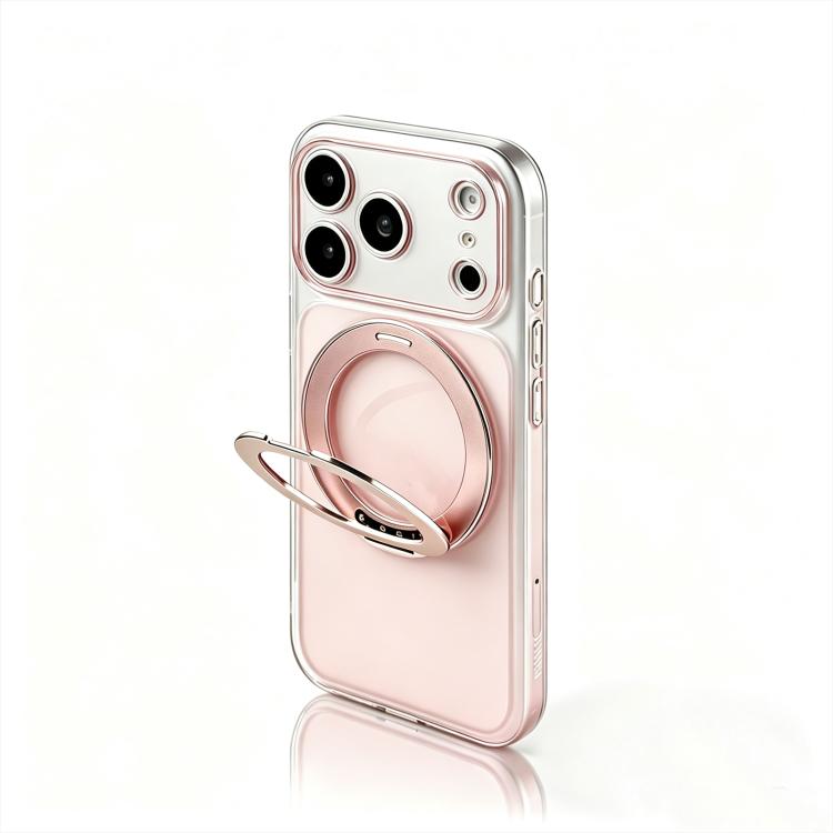 For iPhone 11 Change to 17 Pro Silicone Magnetic Phone Case with 360 Degrees Rotating Holder