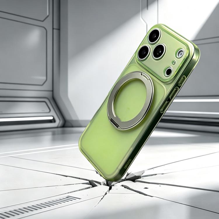 For iPhone 11 Change to 17 Pro Silicone Magnetic Phone Case with 360 Degrees Rotating Holder