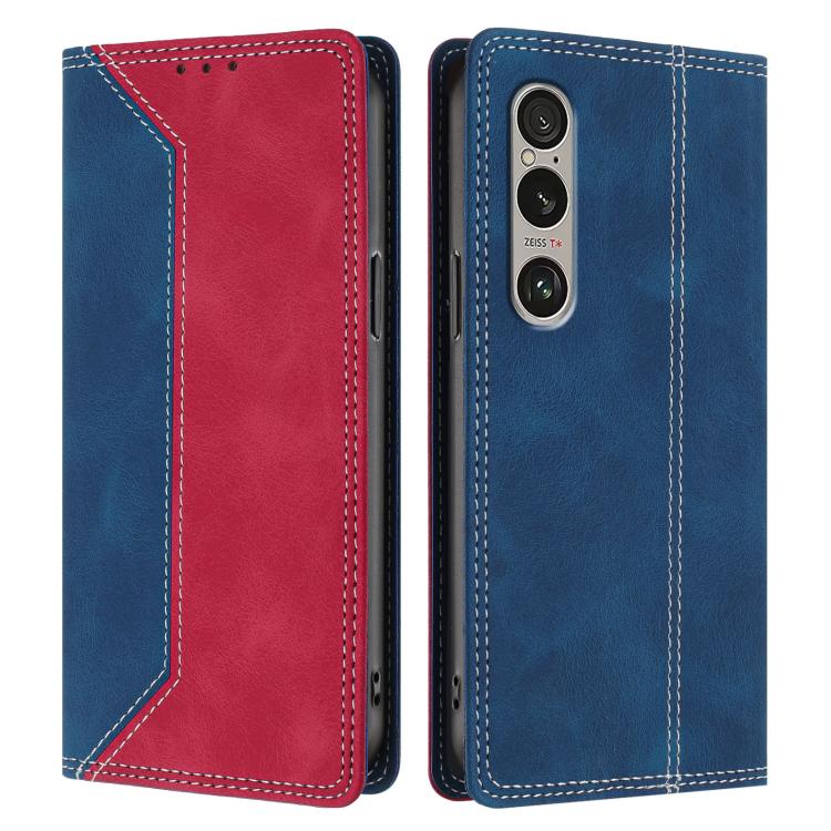 For Sony Xperia 1 VI Skin Feel Two-tone RFID Blocking Vegan Leather Phone Case