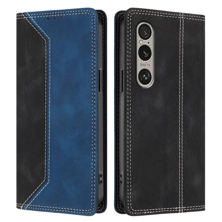 For Sony Xperia 1 VI Skin Feel Two-tone RFID Blocking Vegan Leather Phone Case