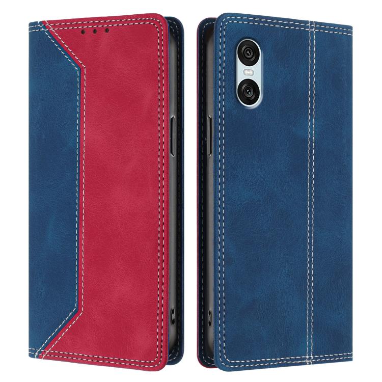 For Sony Xperia 10 VII Skin Feel Two-tone RFID Blocking Vegan Leather Phone Case