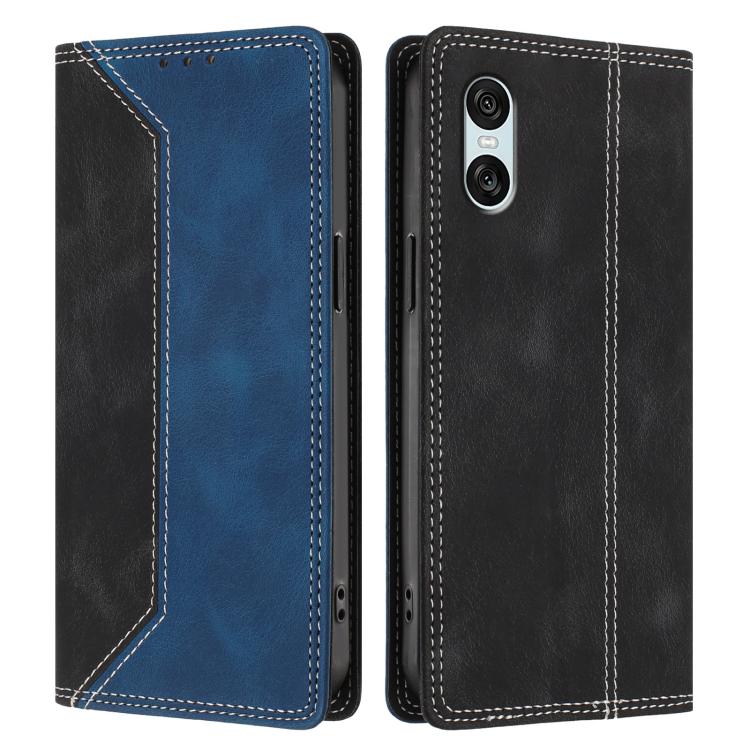 For Sony Xperia 10 VII Skin Feel Two-tone RFID Blocking Vegan Leather Phone Case