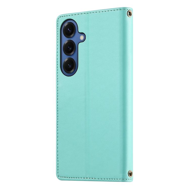 For Galaxy S26+ 5G Cute Cats Magnetic Closure Vegan Leather Phone Case with Strap