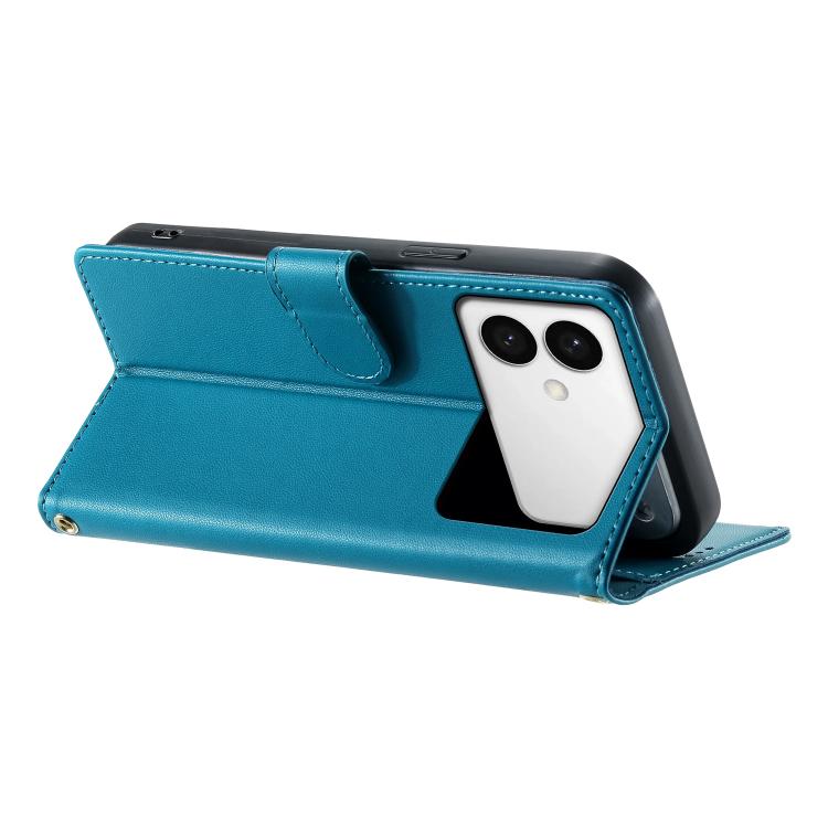 For Galaxy S26 Edge 5G Cute Cats Magnetic Closure Vegan Leather Phone Case with Strap