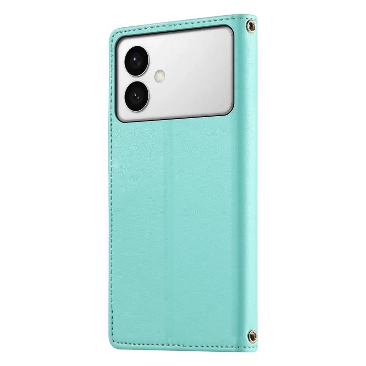 For Galaxy S26 Edge 5G Cute Cats Magnetic Closure Vegan Leather Phone Case with Strap
