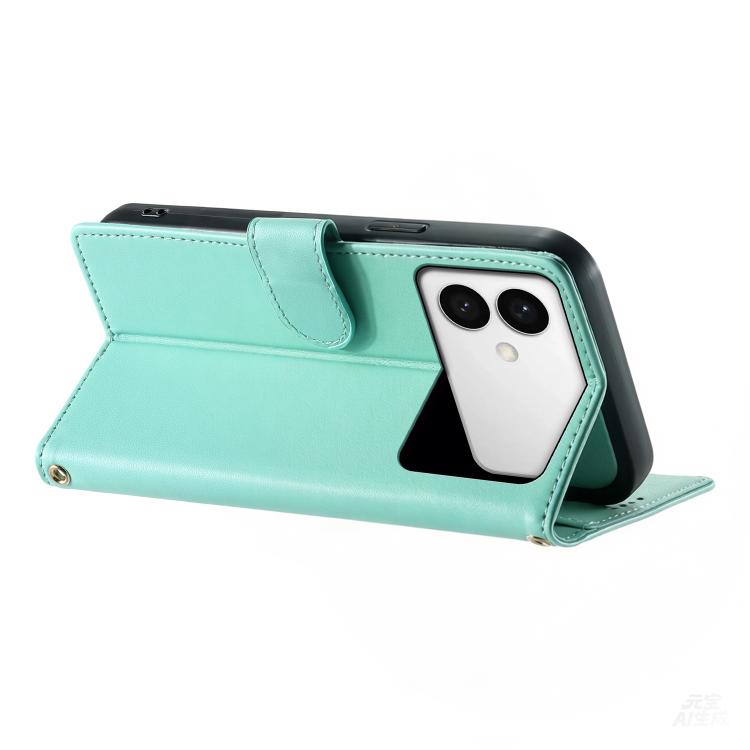 For Galaxy S26 Edge 5G Cute Cats Magnetic Closure Vegan Leather Phone Case with Strap