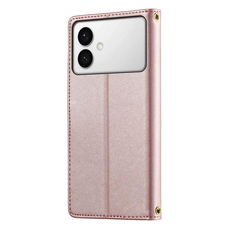 For Galaxy S26 Edge 5G Cute Cats Magnetic Closure Vegan Leather Phone Case with Strap