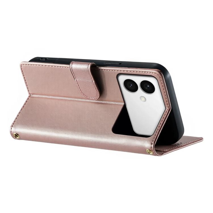For Galaxy S26 Edge 5G Cute Cats Magnetic Closure Vegan Leather Phone Case with Strap