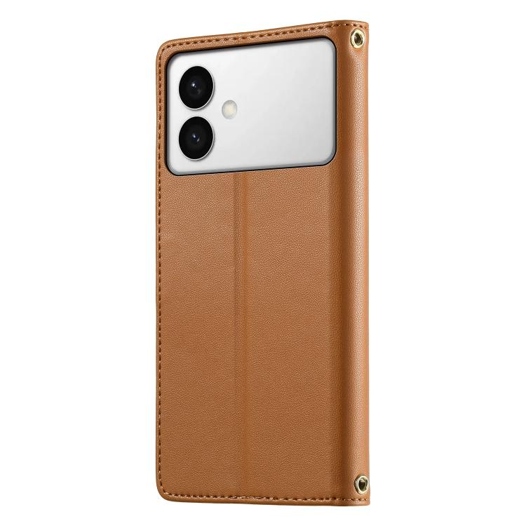 For Galaxy S26 Edge 5G Cute Cats Magnetic Closure Vegan Leather Phone Case with Strap