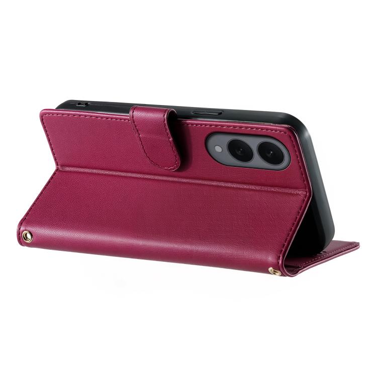 For Galaxy S25 Edge 5G Cute Cats Magnetic Closure Vegan Leather Phone Case with Strap
