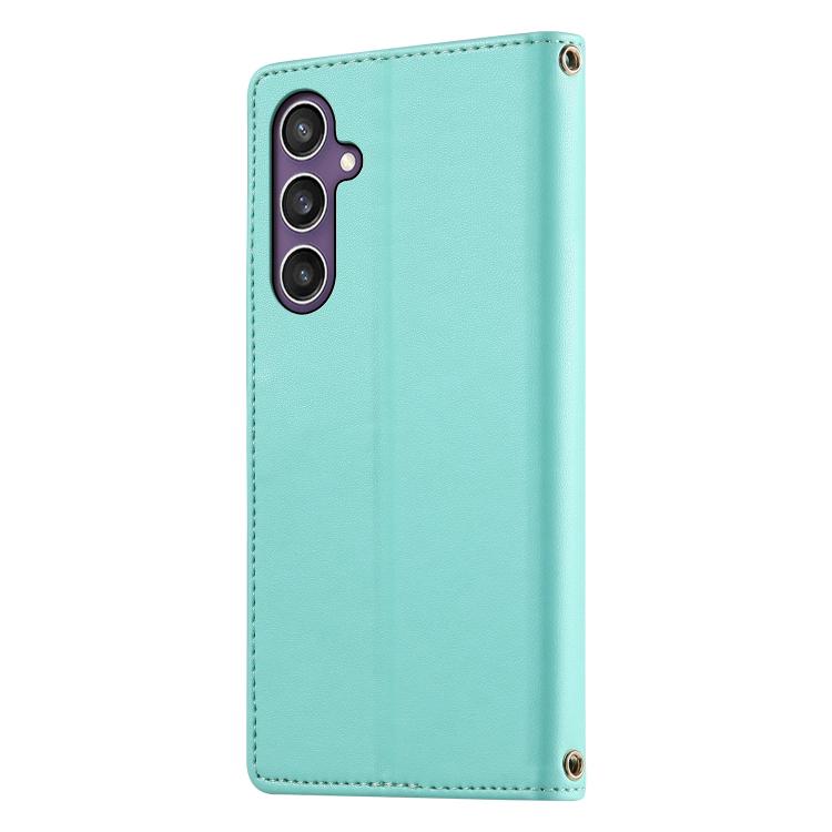 For Galaxy S23 FE 5G Cute Cats Magnetic Closure Vegan Leather Phone Case with Strap