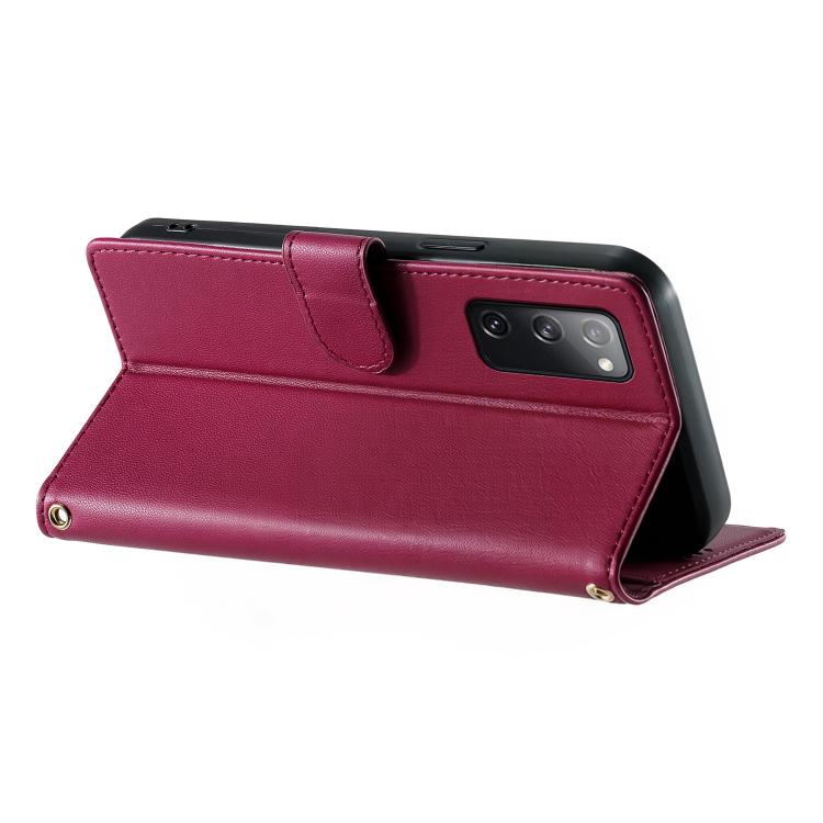 For Galaxy S20 FE Cute Cats Magnetic Closure Vegan Leather Phone Case with Strap