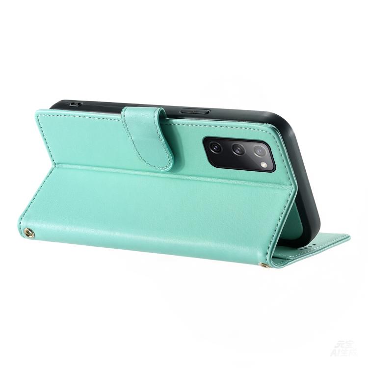 For Galaxy S20 FE Cute Cats Magnetic Closure Vegan Leather Phone Case with Strap