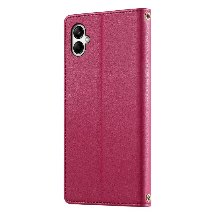 For Galaxy A05 Cute Cats Magnetic Closure Vegan Leather Phone Case with Strap