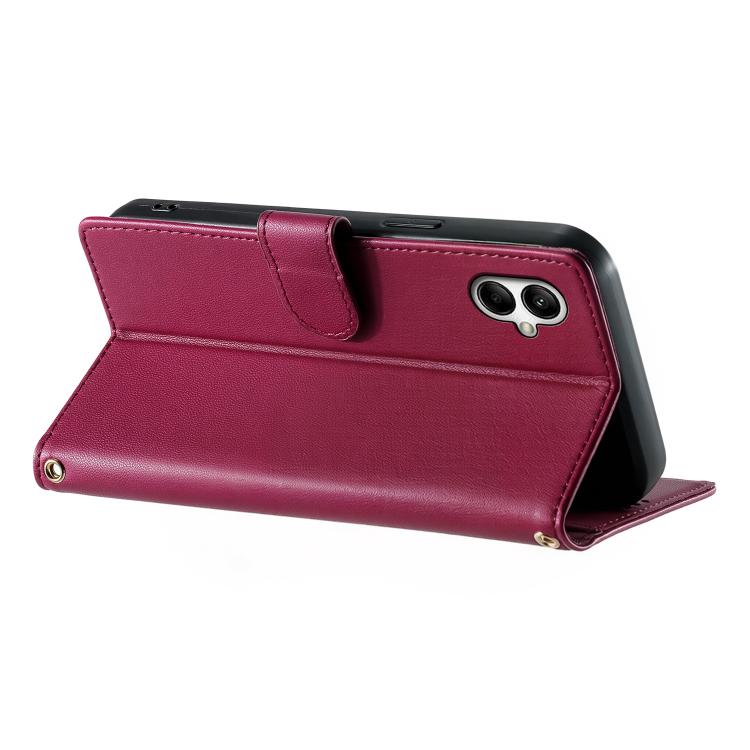 For Galaxy A05 Cute Cats Magnetic Closure Vegan Leather Phone Case with Strap