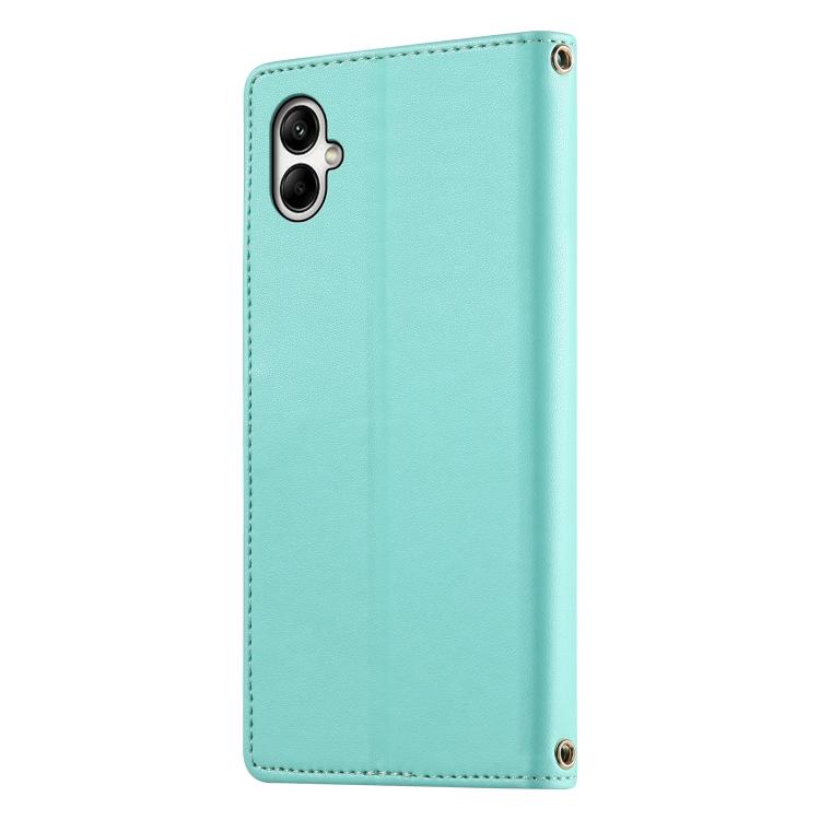 For Galaxy A05 Cute Cats Magnetic Closure Vegan Leather Phone Case with Strap