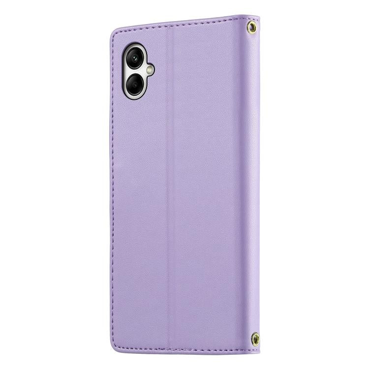 For Galaxy A05 Cute Cats Magnetic Closure Vegan Leather Phone Case with Strap