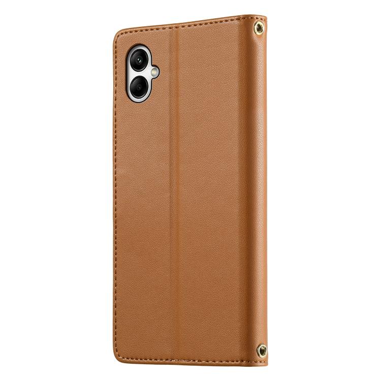 For Galaxy A05 Cute Cats Magnetic Closure Vegan Leather Phone Case with Strap