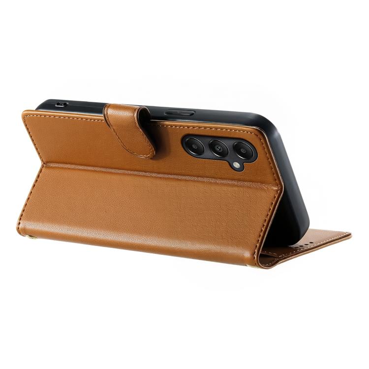 For Galaxy A05s Cute Cats Magnetic Closure Vegan Leather Phone Case with Strap