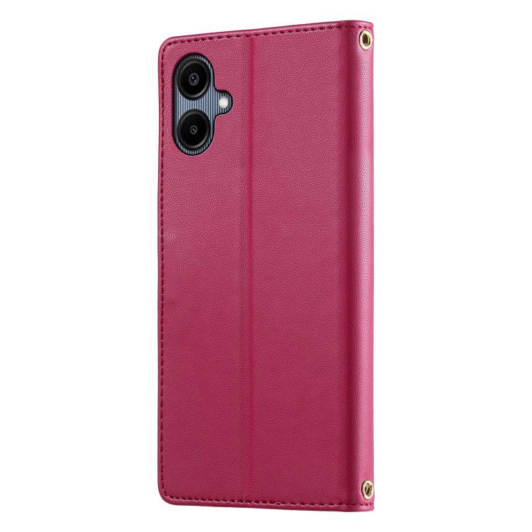 For Galaxy A06 / A07 4G / 5G Cute Cats Magnetic Closure Vegan Leather Phone Case with Strap