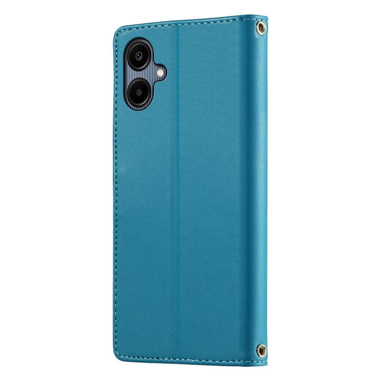 For Galaxy A06 / A07 4G / 5G Cute Cats Magnetic Closure Vegan Leather Phone Case with Strap