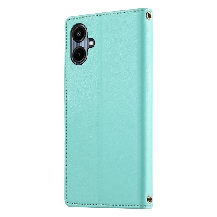For Galaxy A06 / A07 4G / 5G Cute Cats Magnetic Closure Vegan Leather Phone Case with Strap