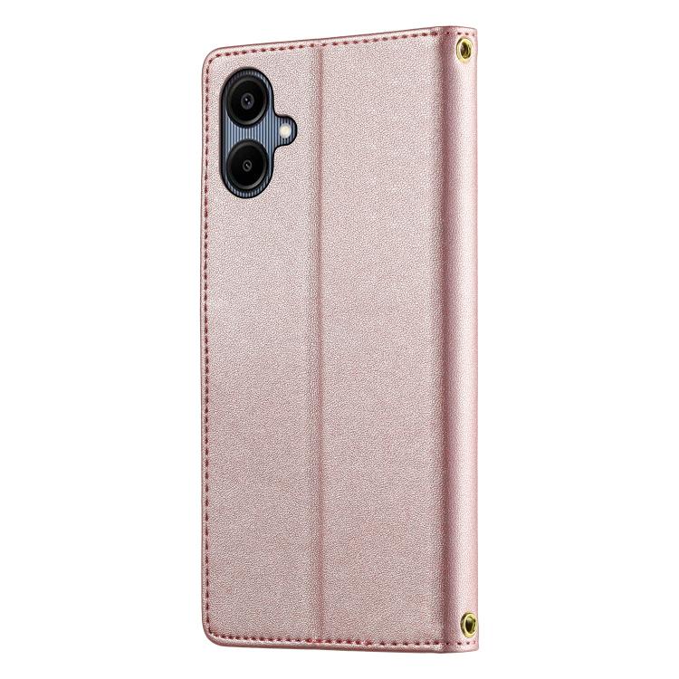 For Galaxy A06 / A07 4G / 5G Cute Cats Magnetic Closure Vegan Leather Phone Case with Strap